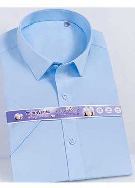 优质长绒棉 定制男士短袖浅蓝色衬衫MZN-NC43
