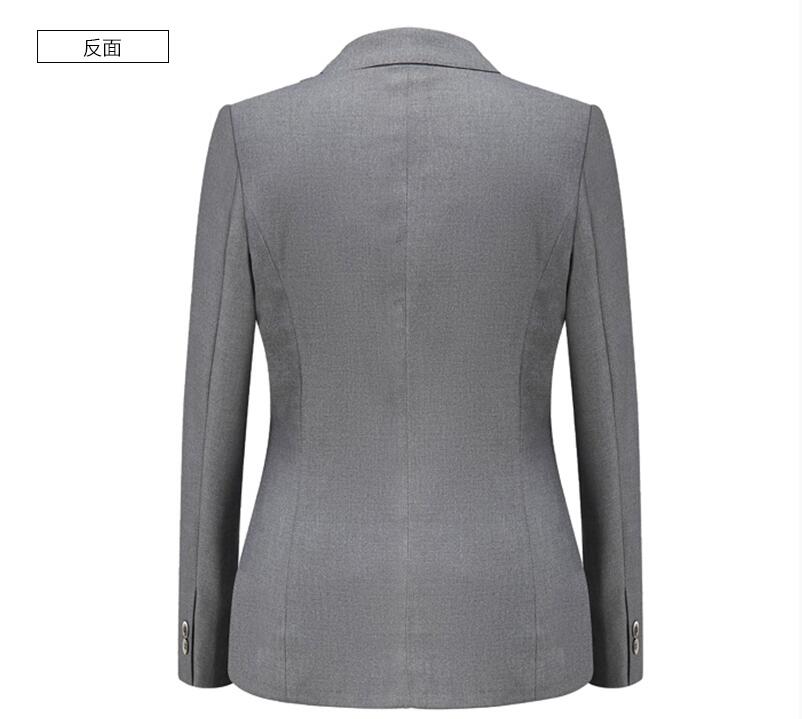 灰色两粒扣羊毛面料工服背面款式图