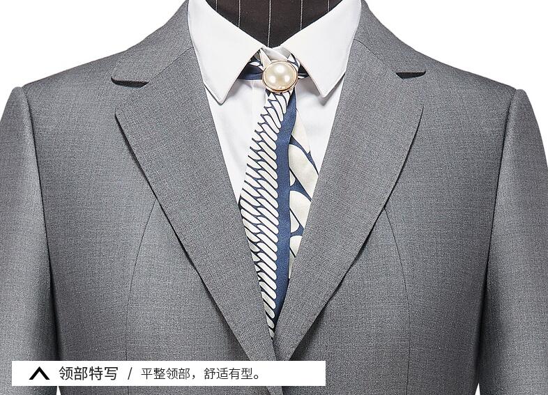 女士平脖领两粒扣女士工服领型细节图